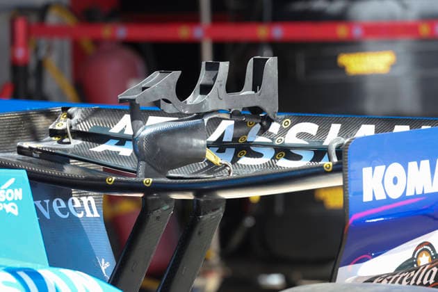 F1 - BARCELONA-CATALUNYA GRAND PRIX 2026 Williams F1 Team FW48, mechanical detail rear wing aerodynamism, aerodynamic, aerodynamics during the Formula 1 Barcelona-Catalunya Grand Prix 2026, 7th round of the 2026 Formula One World Championship, WM, Weltmeisterschaft from June 12 to 14, 2026 on the Circuit de Barcelona-Catalunya, in Montmelo, Spain - MontmeloSpain  Copyright: xXavixBonillax
