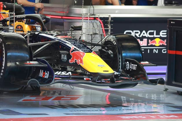 F1 - BARCELONA-CATALUNYA GRAND PRIX 2026 Red Bull Racing Ford RB22, mechanical detail front suspension front wing aerodynamism, aerodynamic, aerodynamics during the Formula 1 Barcelona-Catalunya Grand Prix 2026, 7th round of the 2026 Formula One World Championship, WM, Weltmeisterschaft from June 12 to 14, 2026 on the Circuit de Barcelona-Catalunya, in Montmelo, Spain - MontmeloSpain  Copyright: xXavixBonillax