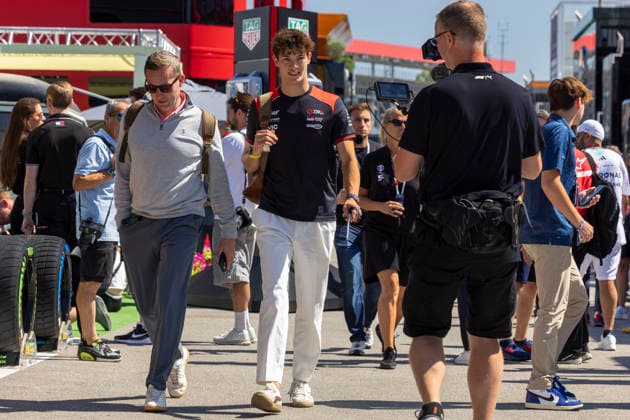 RECORD DATE NOT STATED 12th June 2026: Circuit de Barcelona-Catalunya, Barcelona, Spain; Formula One Barcelona Catalunya Grand Prix, Free Practice Day; Oliver Bearman (87) of Great Britain and TGR Haas F1 Team arriving at the 2026 Grand Prix of Barcelona-Catalunya StephenxBlackberry