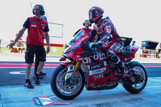 IPA85606446 - Iker Lecuona of Aruba.it Racing - Ducati on a Ducati Panigale V4R during the FIM Superbike World Championship, WM, Weltmeisterschaft Pirelli Emilia-Romagna Round 7 - Free Practice 1 at the Misano World Circuit Marco Simoncelli in Misano Adriatico, Italy  Copyright: xFabrizioxCarabelli IPAxSportx xx 85606446