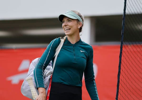 RECORD DATE NOT STATED 12th June 2026; HSBC Championships, Queens Club, West Kensington, London, England; HSBC Championships Tennis, Day Three; Katie Boulter (GBR) after a pre match practice session HongboxChen