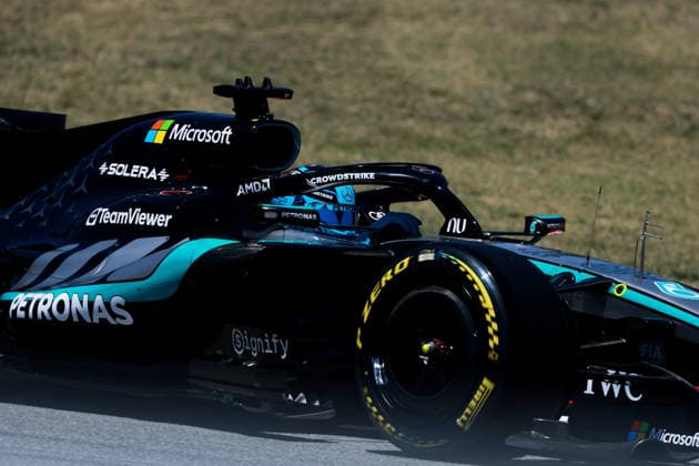 F1 - BARCELONA-CATALUNYA GRAND PRIX 2026 63 RUSSELL George (gbr), Mercedes AMG F1 Team W17, action during the Formula 1 Barcelona-Catalunya Grand Prix 2026, 7th round of the 2026 Formula One World Championship, WM, Weltmeisterschaft from June 12 to 14, 2026 on the Circuit de Barcelona-Catalunya, in Montmelo, Spain - MontmeloSpain  Copyright: xDPPIx
