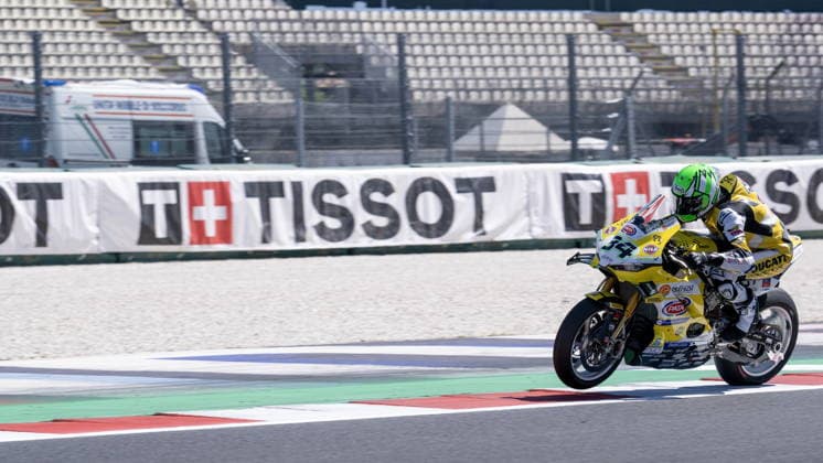 IPA85608203 - No. 34 Lorenzo Baldassarri (ITA) on a Ducati Panigale V4R for Team Goeleven during the Pirelli Emilia Romagna Round of the World Superbike Championship (SBK) in Italy, June 12, 2026  Copyright: xOttoxMoretti IPAxSportx xx 85608203