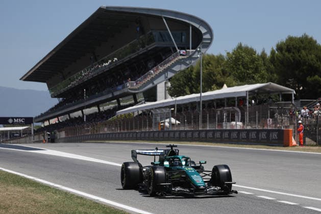 F1 Barcelona-Catalunya Grand Prix 2026 Practice 1 Lance Stroll of Aston Martin Aramco during the first practice ahead of the Formula 1 Barcelona-Catalunya Grand Prix at Circuit de Barcelona-Catalunya in Barcelona on June 12, 2026. Barcelona Spain  Copyright: xJakubxPorzyckix originalFilename:porzycki-f1barcel260612_npriV.jpg