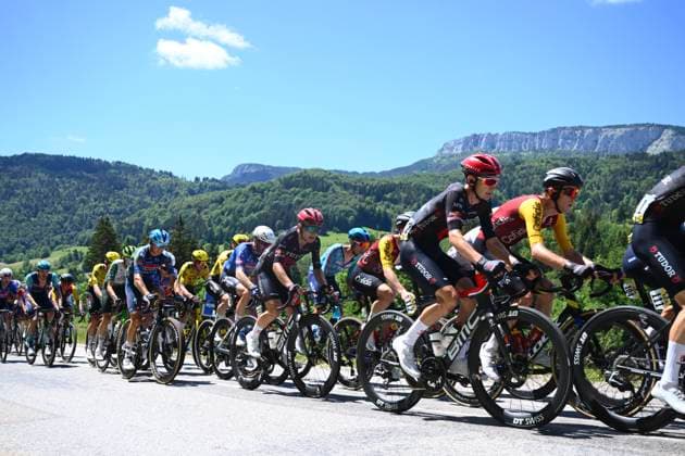 Tour Auvergne - Rhone-Alpes 2026 Stage 6 CREST-VOLAND, FRANCE - JUNE 12 : Donze Robin (SUI) of Tudor Pro Cycling Team, Jasch Lennart (GER) of Tudor Pro Cycling Team during stage 6 of the 78th edition of Tour Auvergne - Rhone-Alpes an UCI World Tour 2.UWT cycling road race stage for Men Elite of 182.3 km with start in Saint-Vulbas and finish in Crest-Voland on June 12, 2026 in Crest-Voland, France, 12 06 2026 ( Motordriver Guy De Vuyst - Crest-Voland France  Copyright: xVincentxKalutx