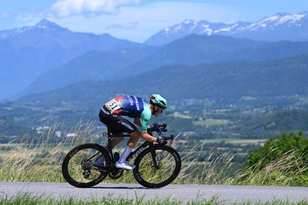 Tour Auvergne - Rhone-Alpes 2026 Stage 6 CREST-VOLAND, FRANCE - JUNE 12 : Seixas Paul (FRA) of Decathlon CMA CGM Team during stage 6 of the 78th edition of Tour Auvergne - Rhone-Alpes an UCI World Tour 2.UWT cycling road race stage for Men Elite of 182.3 km with start in Saint-Vulbas and finish in Crest-Voland on June 12, 2026 in Crest-Voland, France, 12 06 2026 ( Motordriver Guy De Vuyst - Crest-Voland France  Copyright: xVincentxKalutx