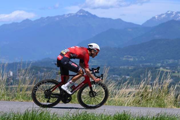 Tour Auvergne - Rhone-Alpes 2026 Stage 6 CREST-VOLAND, FRANCE - JUNE 12 : Kockelmann Mathieu (LUX) of Lotto Intermarche during stage 6 of the 78th edition of Tour Auvergne - Rhone-Alpes an UCI World Tour 2.UWT cycling road race stage for Men Elite of 182.3 km with start in Saint-Vulbas and finish in Crest-Voland on June 12, 2026 in Crest-Voland, France, 12 06 2026 ( Motordriver Guy De Vuyst - Crest-Voland France  Copyright: xVincentxKalutx