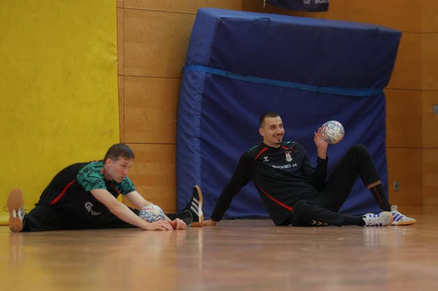12 06 2026, xtgx, Handball, EHF Champions League, Final training SC Magdeburg v l Nikola Portner Magdeburg, 80 Matej Mandic Magdeburg, 12 Koeln
