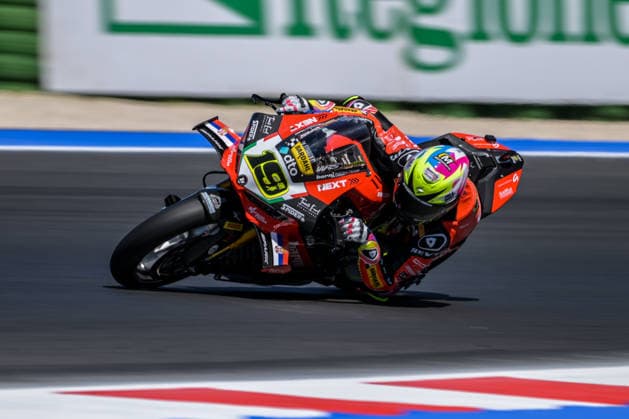 IPA85610302 - Álvaro Bautista (ESP) on a Ducati Panigale V4R for the Barni Spark Racing Team during the Pirelli Emilia Romagna Round of the World Superbike (SBK) championship in Italy, June 12, 2026  Copyright: xAlessioxMarini IPAxSportx xx 85610302