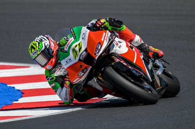 IPA85610421 - Axel Bassani (ITA) riding the Bimota KB998, sponsored by the Kawasaki Racing Team, during the Pirelli Emilia Romagna Round of the World Superbike (SBK) championship in Italy, June 12, 2026  Copyright: xAlessioxMarini IPAxSportx xx 85610421