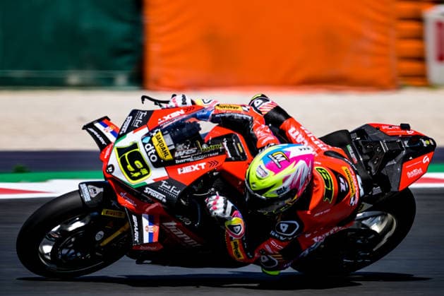 IPA85610427 - Álvaro Bautista (ESP) on a Ducati Panigale V4R for the Barni Spark Racing Team during the Pirelli Emilia Romagna Round of the World Superbike (SBK) championship in Italy, June 12, 2026  Copyright: xAlessioxMarini IPAxSportx xx 85610427
