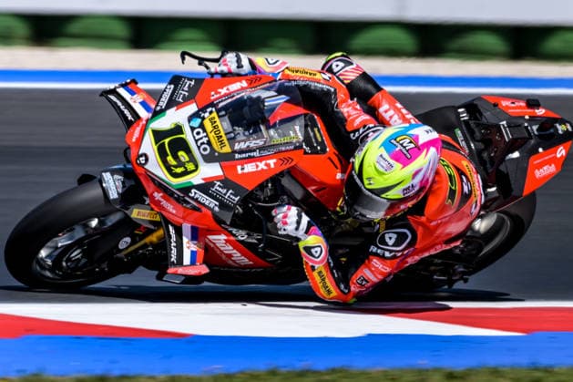 IPA85610437 - Álvaro Bautista (ESP) on a Ducati Panigale V4R for the Barni Spark Racing Team during the Pirelli Emilia Romagna Round of the World Superbike (SBK) championship in Italy, June 12, 2026  Copyright: xAlessioxMarini IPAxSportx xx 85610437