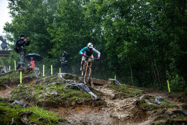 Whoop UCI Mountain Bike World Series Leogang Downhill RUDE JR Richard YETI FOX FACTORY RACE TEAMat Whoop UCI Mountain Bike World Series Leogang Downhill, 12 06 2026,in Leogang,AUT Photo Sebastian Sternemann