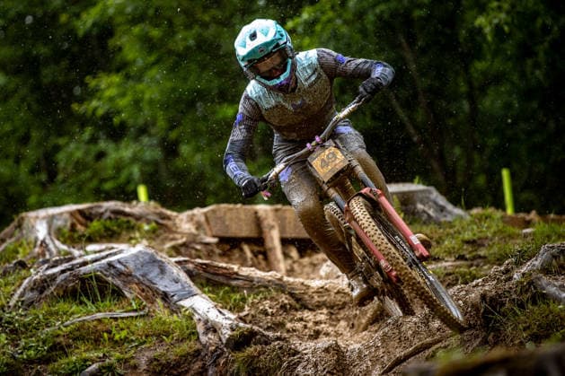 Whoop UCI Mountain Bike World Series Leogang Downhill DAVIS Oliver TREK UNBROKEN DHat Whoop UCI Mountain Bike World Series Leogang Downhill, 12 06 2026,in Leogang,AUT Photo Sebastian Sternemann