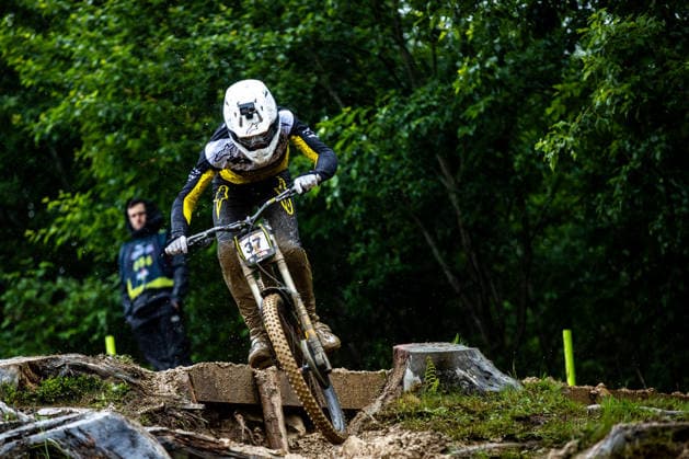 Whoop UCI Mountain Bike World Series Leogang Downhill PONTVIANNE Nathan SANTA CRUZ BURGTEC BY GOODMANat Whoop UCI Mountain Bike World Series Leogang Downhill, 12 06 2026,in Leogang,AUT Photo Sebastian Sternemann