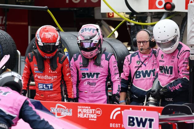 Mattis Pluschkell GER and Maks Angelard POL Oreca LMP3 8 during driver change and pit stop, Mücke Motorsport, 24 hours Le Mans race, France, WEC World Endurance Championship, 10 06 2026, Road to le Mans LMP3
