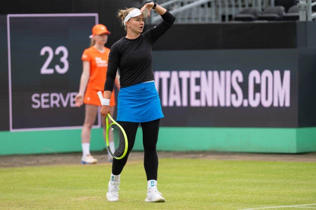 Barbora Krejcikova during the match against Elena Gabriela Ruse, Tennis, Libema Open 2026, WTA Masters 250, 12 06 2026, Rosmalen Grass Court Championships, Centre Court Rosmalen, s Hertogenbosch North Brabant Netherlands Copyright: xkolbert-press MarkusxVerwimpx