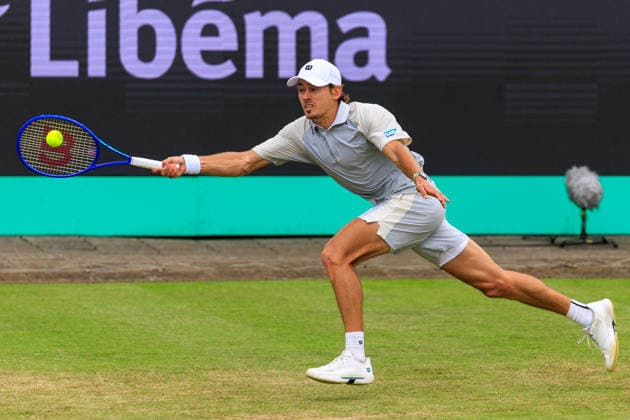 2026-06-12 - Libema Open 2026 ROSMALEN, NETHERLANDS - JUNE 12: Alex de Minaur of Australia during the Libema Open 2026 at Autotron on June 12, 2026 in Rosmalen, Netherlands Rosmalen Autotron Netherlands Content not available for redistribution in The Netherlands directly or indirectly through any third parties. Copyright: xMarcelxvanxPlateringenx