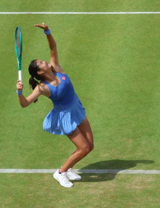 2026 HSBC Tennis Championships, Queens Club, London, UK - 12 06 2026 Emma Raducanu (GBR) in action during her second round match win against Sorana Cristea (ROU) in the HSBC 2026 Championships at Queens Club in London London Queens Club London GBR Copyright: xMarkxGreenwoodx