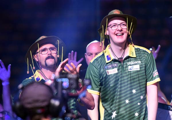 12 06 2026, xhbx, Dart World Cup of Darts 2026, v l Damon Heta Australia , Adam Leek Australia DFL DFB REGULATIONS PROHIBIT ANY USE OF PHOTOGRAPHS as IMAGE SEQUENCES and or QUASI VIDEO Frankfurt