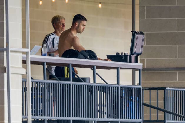 260612 Gabriel Gudmundsson of the Swedish national football team at a training session during day 2 of the FIFA World Cup 2026 on June 12, 2026 in Dallas Photo Petter Arvidson BILDBYRAN kod PA PA1229 fotboll football soccer fotball vm fotbolls vm fotball vm fotbolls vm 2026 fifa world cup 2026 träning practice training sverige sweden sverige a bbeng  Copyright: PETTERxARVIDSON BB260612PA009