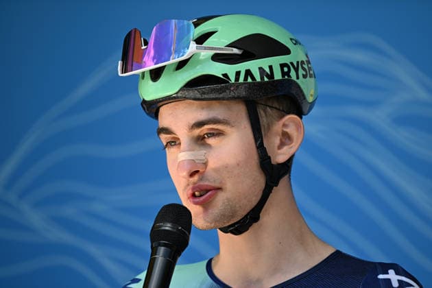 Tour Auvergne - Rhone-Alpes 2026 Stage 6 Decathlon CMA CGM Team s French rider Paul Seixas during the 6th stage of the Tour Auvergne-Rhone-Alpes cycling race , 182,3km between Saint-Vulbas and Crest-Voland in the French Alps on June 12, 2026. SAINT VULBASFrance  Copyright: xMouradxAllilix