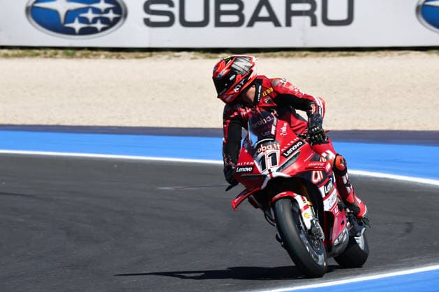 IPA85612593 - Nicolo Bulega (ITA) on a Ducati Panigale V4R, Aruba.It Racing - Ducati, during the FIM Superbike World Championship, WM, Weltmeisterschaft Pirelli Emilia Romagna Round at the Misano World Circuit Marco Simoncelli, Misano Adriatico, Italy on June 12, 2026 during the Pirelli Emilia Romagna Round, World Superbike (SBK) race in Italy, Italy, June 12, 2026  Copyright: xValerioxOrigo IPAxSportx xx 85612593