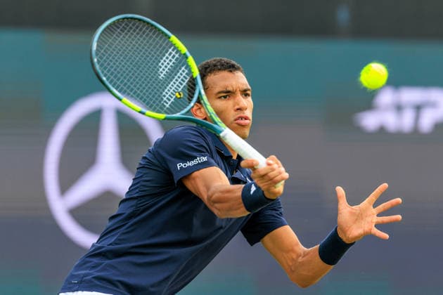 2026-06-12 - Libema Open 2026 ROSMALEN, NETHERLANDS - JUNE 12: Felix Auger-Aliassime of France during the Libema Open 2026 at Autotron on June 12, 2026 in Rosmalen, Netherlands Rosmalen Autotron Netherlands Content not available for redistribution in The Netherlands directly or indirectly through any third parties. Copyright: xMarcelxvanxPlateringenx