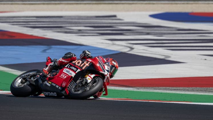 IPA85614215 - No. 7 Iker Lecuona (ESP) on a Ducati Panigale V4R – Aruba.it Racing – Ducati during the Pirelli Emilia Romagna Round of the World Superbike Championship (SBK) in Italy, June 12, 2026  Copyright: xOttoxMoretti IPAxSportx xx 85614215