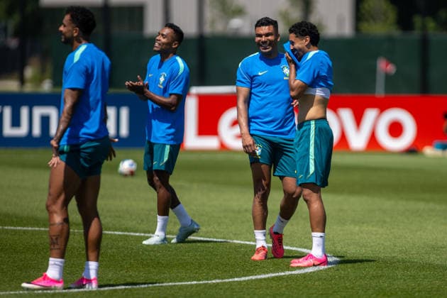 Treino da Seleção Brasileira NOVA JERSEY, NJ - 11.06.2028: TREINO DA SELEcaO BRASILEIRA - Casemiro during the last training session of the Brazilian national team, Nationalteam held at Columbia Park Training Facility, in Morristown, New Jersey, United States, this Friday (12), in preparation for the match against Morocco for the 2026 FIFA World Cup, WM, Weltmeisterschaft, Fussball (Photo: Danilo Fernandes Fotoarena) x2960576x  DaniloxFernandes