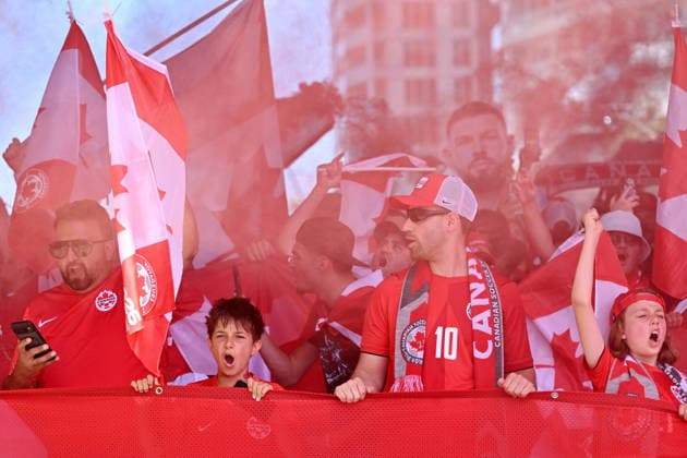 June 12, 2026, Toronto, On, Canada: Canada s Voyageurs parade toward Toronto Stadium ahead of Canada s World Cup match against Bosnia and Herzegovina in Toronto, on Friday, June 12, 2026. Canada News - June 12, 2026  - ZUMAc35_ 20260612_zaf_c35_046 Copyright: xJonxBlackerx