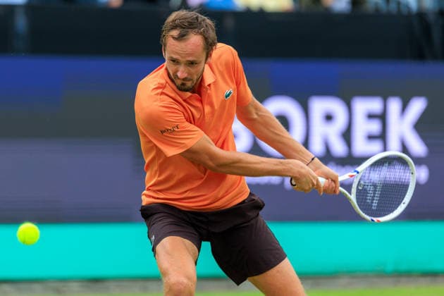 2026-06-12 - Libema Open 2026 ROSMALEN, NETHERLANDS - JUNE 12: Daniil Medvedev during the Libema Open 2026 at Autotron on June 12, 2026 in Rosmalen, Netherlands Rosmalen Autotron Netherlands Content not available for redistribution in The Netherlands directly or indirectly through any third parties. Copyright: xMarcelxvanxPlateringenx