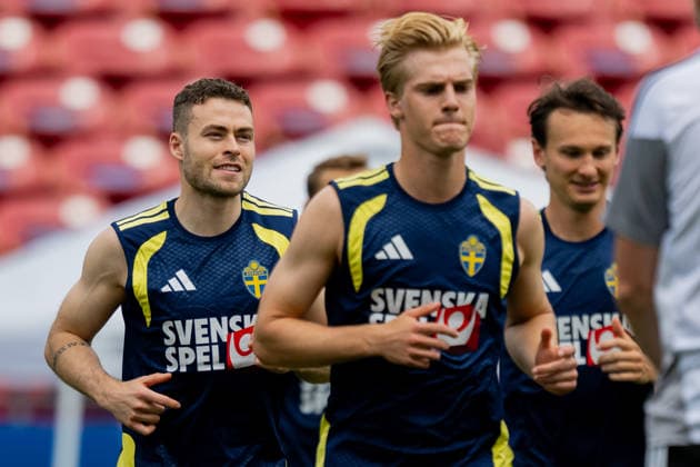 260612 Gabriel Gudmundsson of the Swedish national football team at a training session during day 2 of the FIFA World Cup 2026 on June 12, 2026 in Dallas Photo Petter Arvidson BILDBYRAN kod PA PA1229 fotboll football soccer fotball vm fotbolls vm fotball vm fotbolls vm 2026 fifa world cup 2026 träning practice training sverige sweden sverige a bbeng  Copyright: PETTERxARVIDSON BB260612PA070