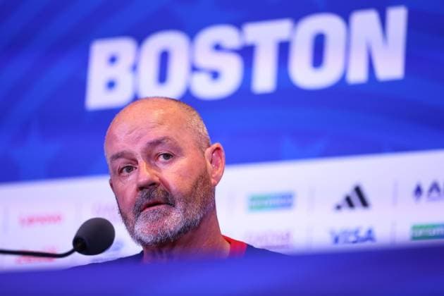 Steve Clarke head coach of Scotland Scotland press conference, PK, Pressekonferenz 2026 FIFA World Cup, WM, Weltmeisterschaft, Fussball Football, Boston Stadium, Foxborough, Massachusetts, USA - 12 Jun 2026Foxborough Boston Stadium Massachusetts (MA) United States of America EDITORIAL USE ONLY No use with unauthorised audio, video, data, fixture lists, club league logos or live services. Online in-match use limited to 120 images, no video emulation. No use in betting, games or single club league player publications.  Copyright: xMichaelxZemanek Shutterstockx 16919998g