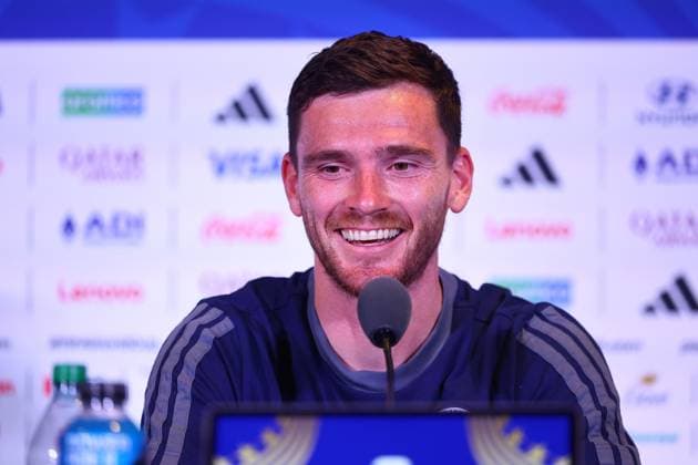 Andy Robertson of Scotland Scotland press conference, PK, Pressekonferenz 2026 FIFA World Cup, WM, Weltmeisterschaft, Fussball Football, Boston Stadium, Foxborough, Massachusetts, USA - 12 Jun 2026Foxborough Boston Stadium Massachusetts (MA) United States of America EDITORIAL USE ONLY No use with unauthorised audio, video, data, fixture lists, club league logos or live services. Online in-match use limited to 120 images, no video emulation. No use in betting, games or single club league player publications.  Copyright: xMichaelxZemanek Shutterstockx 16919998n