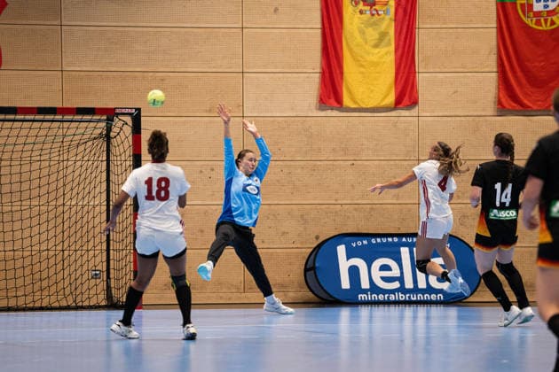 U20 Women National Team Germany GER vs U20 Women National Team France FRA , Handball, Four Nations Tournament, 12 6 2026, Season 2025 2026, Hannover Merle Muth Germany U20 Women, 12, plays for TSV Bayer 04 Leverkusen in goal against Blandine Gros France U20 Women, 04 Hannover Sportzentrum Vinnhorst Germany