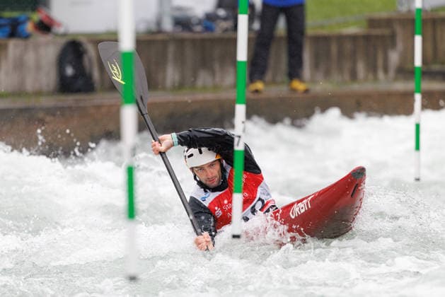Stefan Hengst GER at ICF CANOE SLALOM WORLD CUP, Canoeing, Men, Kayak, 2026, on 12 06 2026 in Augsburg, Eiskanal Bayern Germany