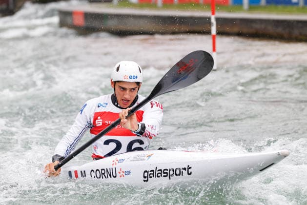 Martin Cornu FRA at ICF CANOE SLALOM WORLD CUP, Canoeing, Men, Kayak, 2026, on 12 06 2026 in Augsburg, Eiskanal Bayern Germany