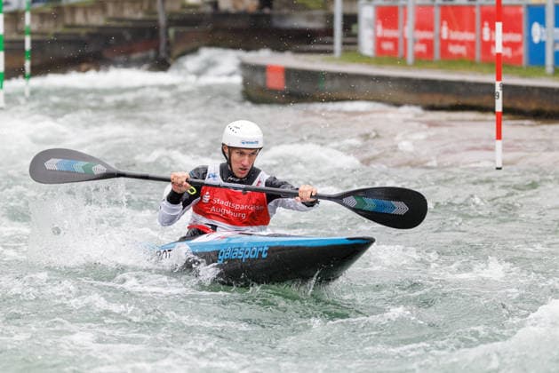 Martin Srabotnik SLO at ICF CANOE SLALOM WORLD CUP, Canoeing, Men, Kayak, 2026, on 12 06 2026 in Augsburg, Eiskanal Bayern Germany