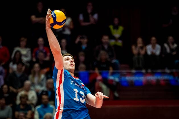 Matej Pastrnak (CZE) in action during the European Volleyball League match Bosnia and Herzegovina vs. Czech Republic, in Jihlava, June 12, 2026. (CTKxPhoto JaroslavxSvoboda) CTKPhotoP2026061207121  CTKPhotoP2026061207121