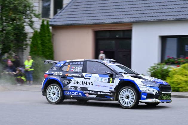 Agrotec Rally Hustopece, treti zavod mistrovstvi Ceske republiky v automobilovych soutezich, 12. cervna 2026, Hustopece, Breclavsko. Posadka Adam Brezik a Zdenek Belak s vozidlem Skoda Fabia RS Rally2. (CTKxPhoto VaclavxSalek) CTKPhotoP2026061207132  CTKPhotoP2026061207132