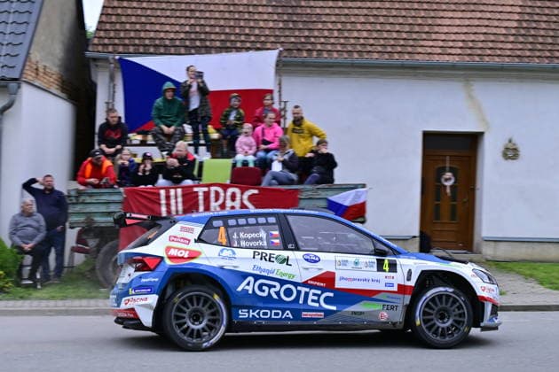 Agrotec Rally Hustopece, treti zavod mistrovstvi Ceske republiky v automobilovych soutezich, 12. cervna 2026, Hustopece, Breclavsko. Posadka Adam Brezik a Zdenek Belak s vozidlem Skoda Fabia RS Rally2. (CTKxPhoto VaclavxSalek) CTKPhotoP2026061207136  CTKPhotoP2026061207136