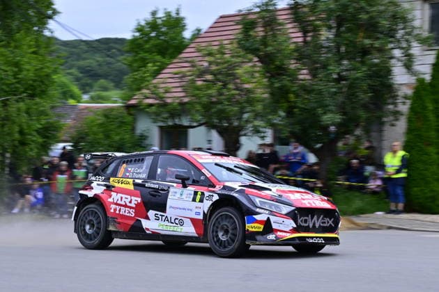 Agrotec Rally Hustopece, treti zavod mistrovstvi Ceske republiky v automobilovych soutezich, 12. cervna 2026, Hustopece, Breclavsko. Posadka Erik Cais a Daniel Trunkat s vozidlem Hyundai i20 N Rally2. (CTKxPhoto VaclavxSalek) CTKPhotoP2026061207155  CTKPhotoP2026061207155