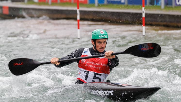 Mario Leitner AUT at ICF CANOE SLALOM WORLD CUP, Canoeing, Men, Kayak, 2026, on 12 06 2026 in Augsburg, Eiskanal Bayern Germany