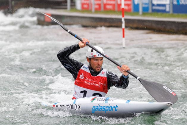 Martin Dougoud SUI at ICF CANOE SLALOM WORLD CUP, Canoeing, Men, Kayak, 2026, on 12 06 2026 in Augsburg, Eiskanal Bayern Germany