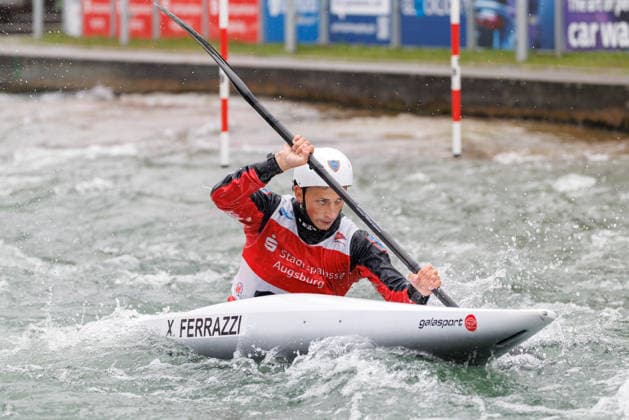 Xabier Ferrazzi ITA at ICF CANOE SLALOM WORLD CUP, Canoeing, Men, Kayak, 2026, on 12 06 2026 in Augsburg, Eiskanal Bayern Germany