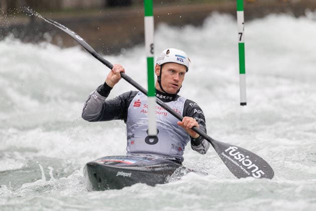 Finn Butcher NZL at ICF CANOE SLALOM WORLD CUP, Canoeing, Men, Kayak, 2026, on 12 06 2026 in Augsburg, Eiskanal Bayern Germany
