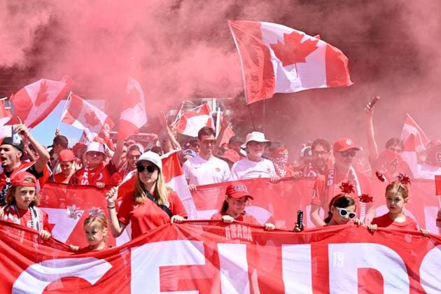 June 12, 2026, Toronto, On, Canada: Canada s Voyageurs parade toward Toronto Stadium ahead of Canada s World Cup match against Bosnia and Herzegovina in Toronto, on Friday, June 12, 2026. Canada News - June 12, 2026  - ZUMAc35_ 20260612_zaf_c35_057 Copyright: xJonxBlackerx