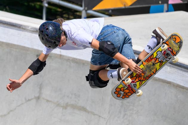 Naia Laso of Spain competes in the quarter finals of the women s park skateboard World Cup at Ostia Park in Rome (Italy), June 12, 2026. andreaxstaccioli