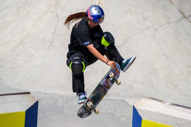 Hinano Kusaki of Japan competes in the quarter finals of the women s park skateboard World Cup at Ostia Park in Rome (Italy), June 12, 2026. andreaxstaccioli